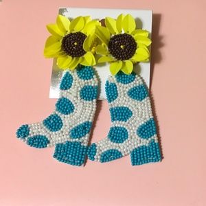 Spring Cowgirl-Sunflower Earrings